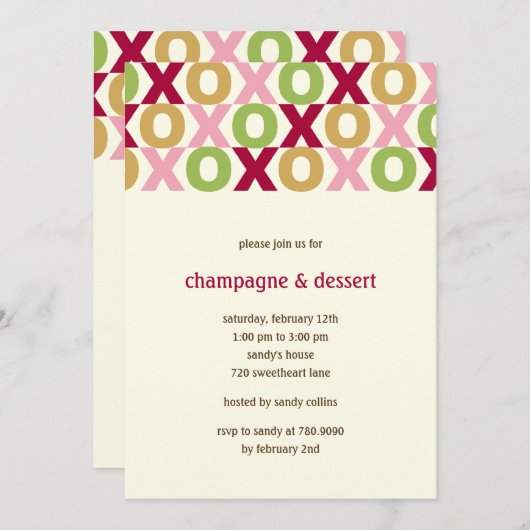 Invitation du XOXO Valentine's Party (Devant / Derrière)
