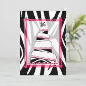 Invitation du Zebra Print & Pink 16th Birthday Par (Debout devant)