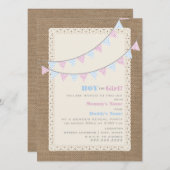 Invitation du Zigzag Bunting Gender Reveal Party (Devant / Derrière)