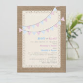 Invitation du Zigzag Bunting Gender Reveal Party (Debout devant)