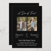 Invitation Dual Photo Milestone Double Joint Birthday Party (Devant / Derrière)