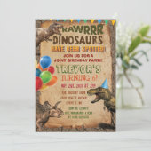 INVITATION DUAL - Unicorn et Dinosaur Invitation d (Debout devant)
