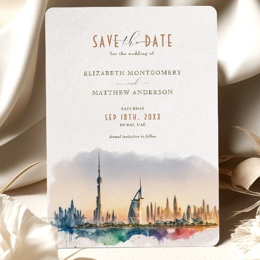 Invitation Dubaï EAU Enregistrer La Date Destination Invitati