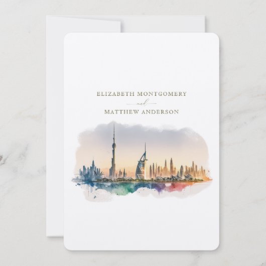 Invitation Dubaï EAU Enregistrer La Date Destination Invitati (Dos)