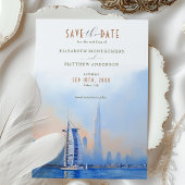 Invitation Dubaï moderne Sauvez la date Burj Al Arab Skyline