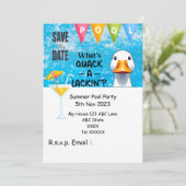 Invitation Duck Pool Party avec Boisson dans la piscine (Debout devant)
