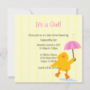 Invitation Duckie Baby Shower Invite