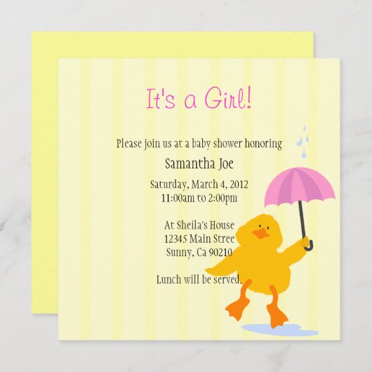 Invitation Duckie bébé Shower Invite (Devant / Derrière)
