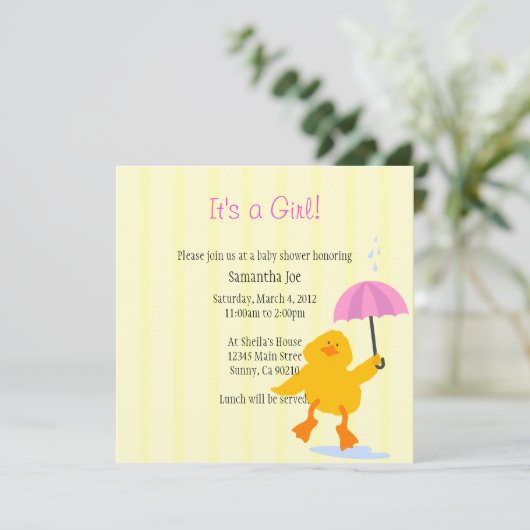 Invitation Duckie bébé Shower Invite (Debout devant)