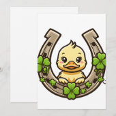 Invitation Duckling de dessin sur l'Invitation en fer à cheva (Devant / Derrière)