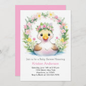 Invitation Duckling Dreamscape : Baby shower de fille (Devant / Derrière)