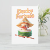 Invitation "Ducky Fortunes" Kawaii Duckling (Debout devant)