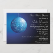 Invitation Dulce Dieciséis Disco Ball Azul Fiesta  (Dos)