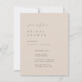 Invitation Dull Pink Minimaliste Douche nuptiale (Devant)