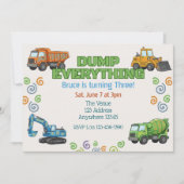 Invitation Dump Everything Colorful Construction Birthday (Devant)