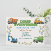 Invitation Dump Everything Colorful Construction Birthday (Debout devant)