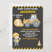Invitation DUMP EVERYTHING – Construction Truck 2nd Birthday  (Devant)