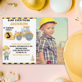 Invitation "DUMP EVERYTHING! Photo –Construction 3rd Birthday