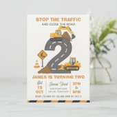 Invitation Dump Truck Construction 2nd Birthday (Debout devant)