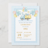 Invitation Dump Truck First Birthday Boy (Devant)