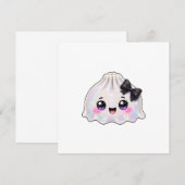 Invitation Dumpling fantôme blanc Squishy Halloween noir (Devant / Derrière)