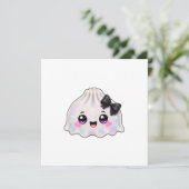 Invitation Dumpling fantôme blanc Squishy Halloween noir (Debout devant)