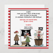 Invitation d'un anniversaire de enfant pirate - fr (Devant / Derrière)