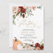 Invitation d'un Baby shower d'automne un peu Citro (Devant)