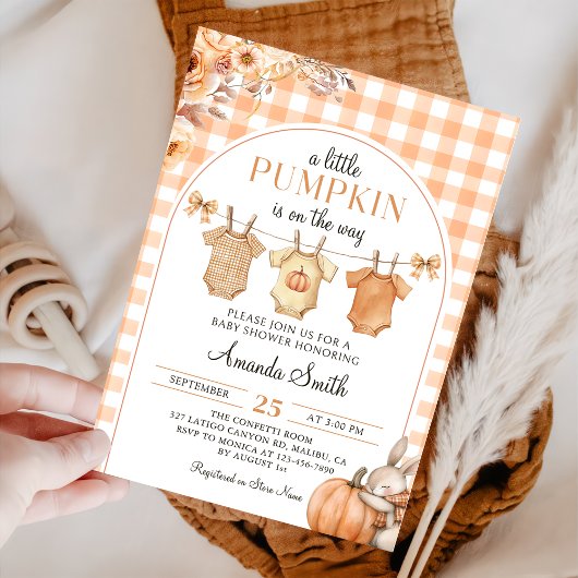 Invitation d'un Baby shower d'automne un peu Citro