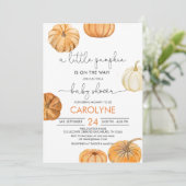 Invitation d'un Baby shower d'automne un peu Citro (Debout devant)