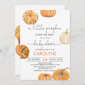 Invitation d'un Baby shower d'automne un peu Citro (Devant / Derrière)