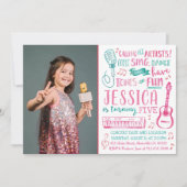 Invitation d'un chanteur d'aquarelle avec photo (Devant)