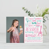 Invitation d'un chanteur d'aquarelle avec photo (Debout devant)