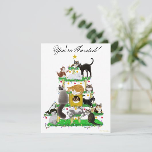 Invitation d'un chat Noël (Debout devant)