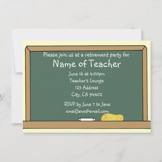 Invitation d'un enseignant à la retraite (Dos)