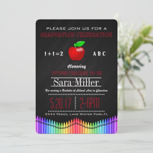 Invitation d'un enseignant de Crayon et Apple (Debout devant)