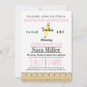 Invitation d'un enseignant de règle et crayon (Devant)