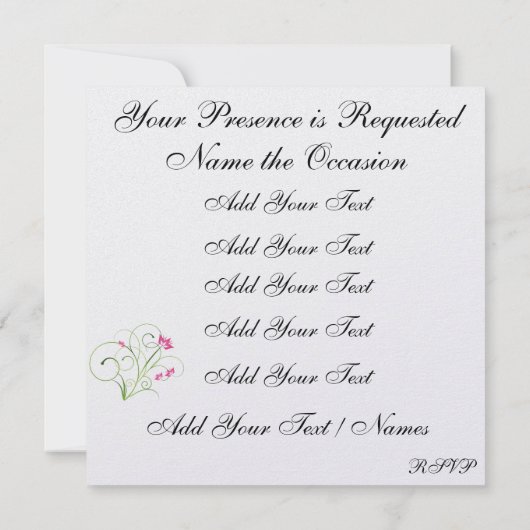 Invitation d'un événement royal (Dos)