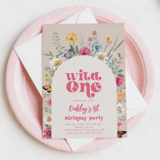 Invitation d'un Fleur sauvage sauvage