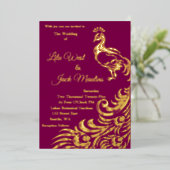 Invitation d'un grand Mariage de paon (Debout devant)