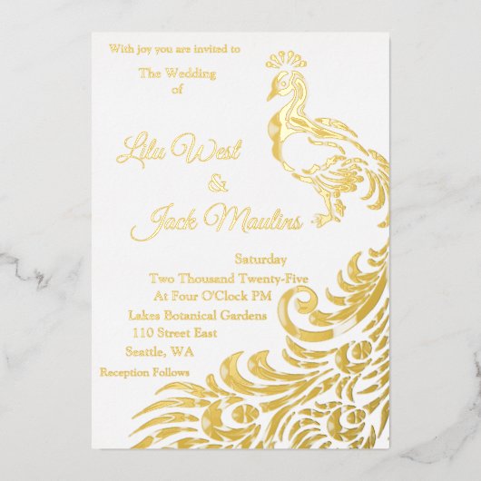 Invitation d'un grand Mariage de paon (Recto)