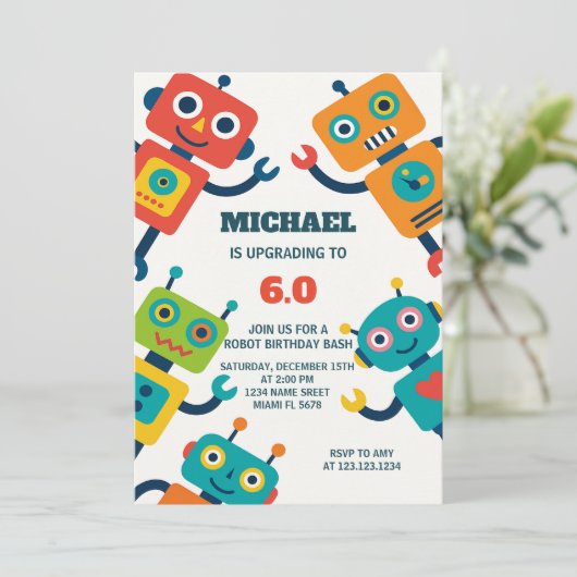 Invitation d'un groupe de robots pour les enfants (Debout devant)