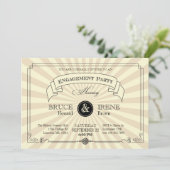 Invitation d'un groupe d'engagement Vintage élégan (Debout devant)