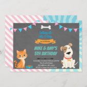 Invitation d'un groupe mixte de chats et de chiens (Devant / Derrière)