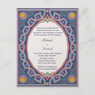 Invitation d'un Mariage d'Asie hindoue musulman ou