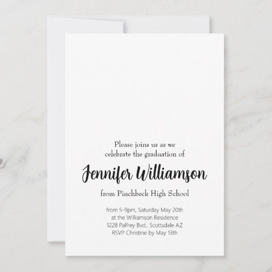 invitation d'un parti diplômé d'un côté (Devant)