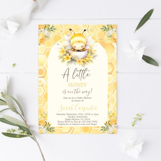 Invitation d'un petit Baby shower de miel