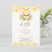 Invitation d'un petit Baby shower neutre au miel (Debout devant)