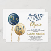 Invitation d'un petit Baby shower Prince (Devant / Derrière)