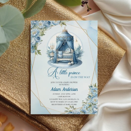 Invitation d'un petit Baby shower Prince - Royal B